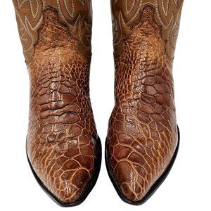 Vintage Preban Exotic Justin Womens 8AA Honey Brown Cowboy Western Boots Cowgirl